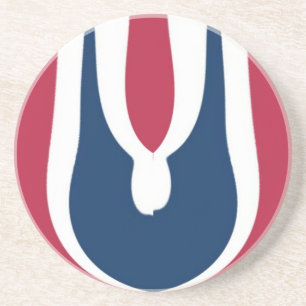 Dessous De Verre En Grès Belle couleur rouge, blanc, bleu texture Abstraite