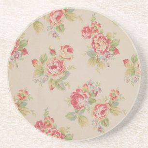 Dessous De Verre En Grès Belle élégante girly vintage motif floral