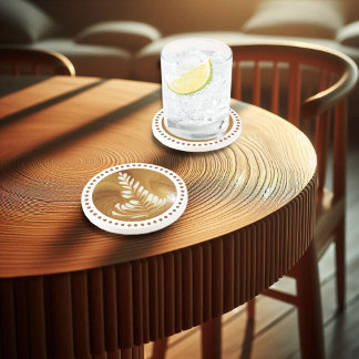 Dessous De Verre En Grès Belle feuille florale latte Art grès arbre