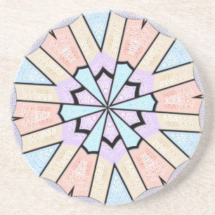 Dessous De Verre En Grès Belle Impression Géométrique Pastel Extraordinaire