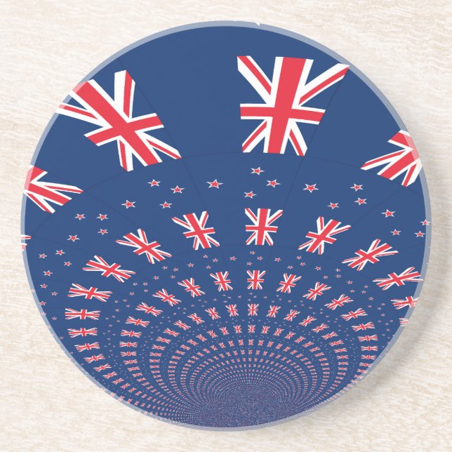 Dessous De Verre En Grès Belle Nouvelle-Zélande Drapeau Art Design (Devant)
