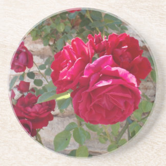 Dessous De Verre En Grès Belle Rose rouge