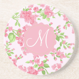 Dessous De Verre En Grès Belles fleurs de pêche d'aquarelle de rose de
