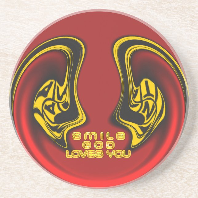 Dessous De Verre En Grès Bénédiction d'en haut : L'Amour de Dieu Salutation (Devant)