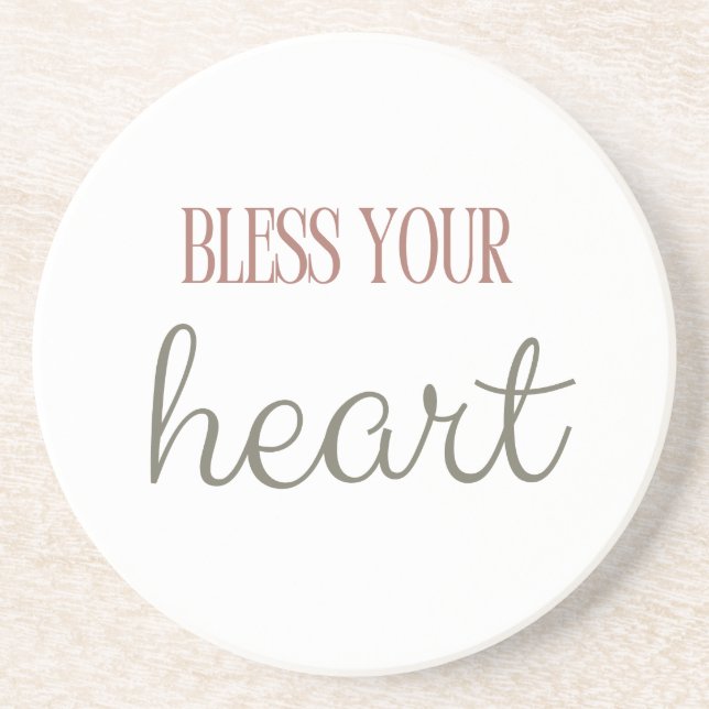 Dessous De Verre En Grès Bénissez votre coeur citation sud sage & fleur sau (Devant)