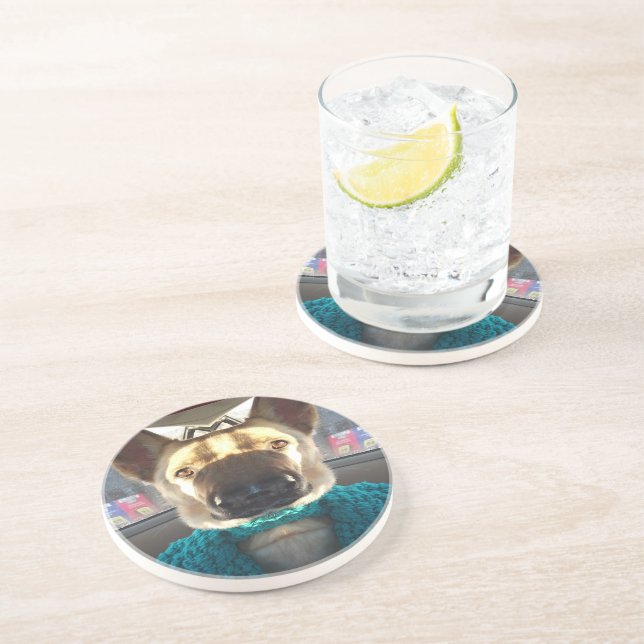 Dessous De Verre En Grès berger allemand Distorsion miroir (Côté)