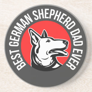 Dessous De Verre En Grès Berger allemand papa, Chien papa