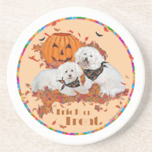 Dessous De Verre En Grès Bichon Frise Halloween