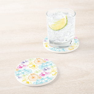 Dessous De Verre En Grès Bicyclette rétro vintage Perdu les roues d'entraîn