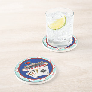 Dessous De Verre En Grès Bienvenue à Las Vegas Casino Chip