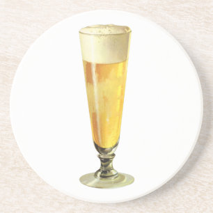 Dessous De Verre En Grès Biére blonde vintage en fût, Boisson alcoolisée