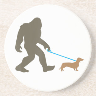 Dessous De Verre En Grès Bigfoot Walking Dachshund Sasquatch Doxie Chig Cad