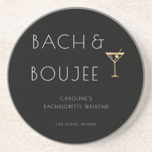 Dessous De Verre En Grès Black and White Bach et Boujee Bachelorette Party
