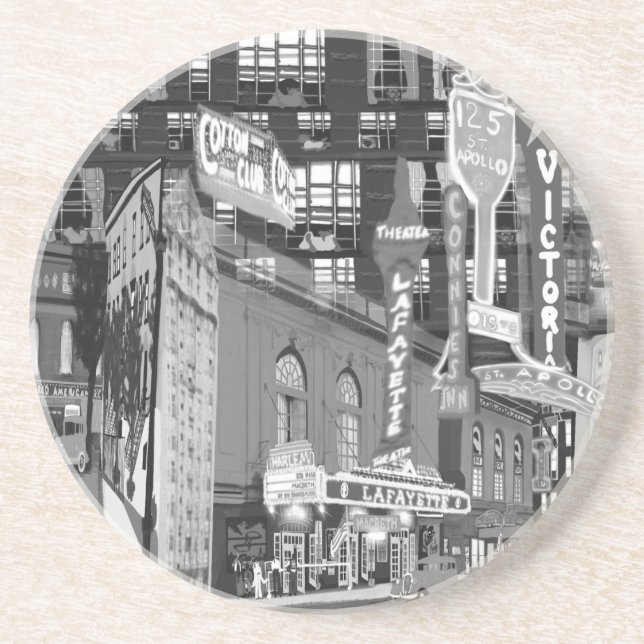 dessous de verre en grès blanc iCu2_Blck (Devant)