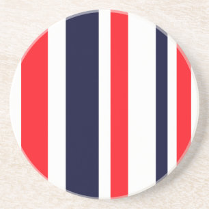 Dessous De Verre En Grès Blancs, Bleus Et Rouges