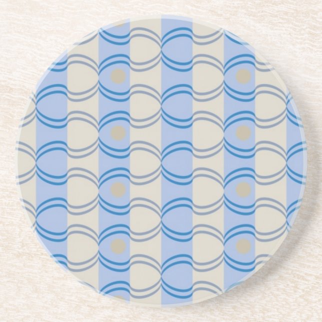 Dessous De Verre En Grès Bleu courant Tan de Candystripe (Devant)