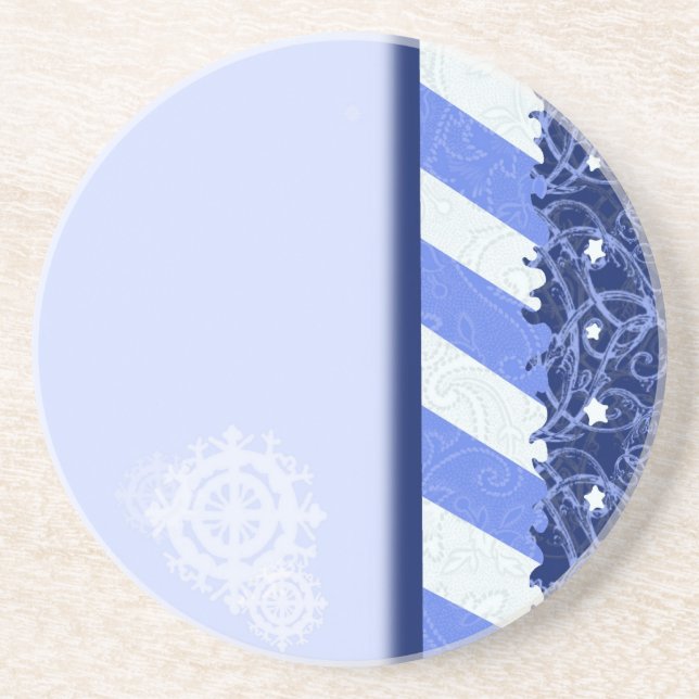 Dessous De Verre En Grès Bleu d'hiver (Devant)