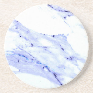 Dessous De Verre En Grès Bleu et Marbre blanc