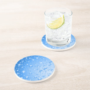 Dessous De Verre En Grès Bleu métallique gouttes de pluie