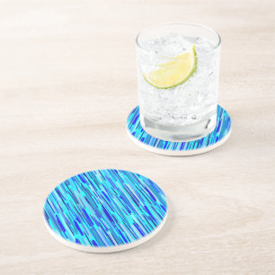 Dessous De Verre En Grès Bleu pluie gouttes Abstraites