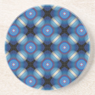 Dessous De Verre En Grès Bleu Spacey Géométrique