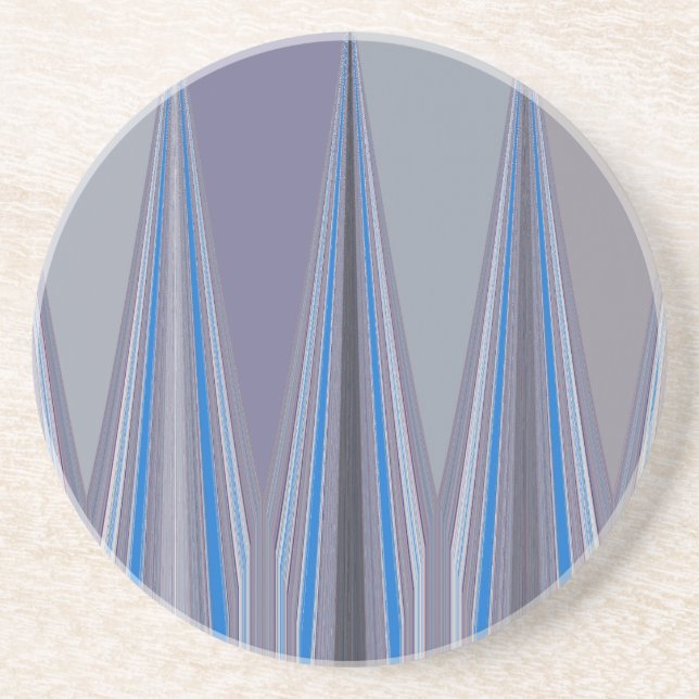 Dessous De Verre En Grès Bleu, violet, gris Chevron Art Imprimer (Devant)