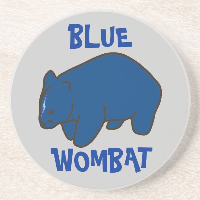 Dessous de verre en grès bleu Wombat (Devant)