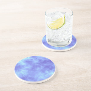 Dessous De Verre En Grès Blue Frost effet nuage Dessous de verre de grès