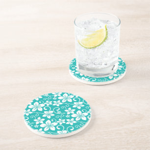 DESSOUS DE VERRE EN GRÈS BLUE HAWAII (TURQUOISE)