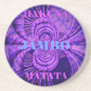 Dessous De Verre En Grès Blue Sky Hakuna Matata Kenya Giraffe Tissé Art C