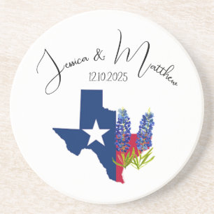 Dessous De Verre En Grès Bluebonnets Bleu floral Boho Aquarelle Mariages