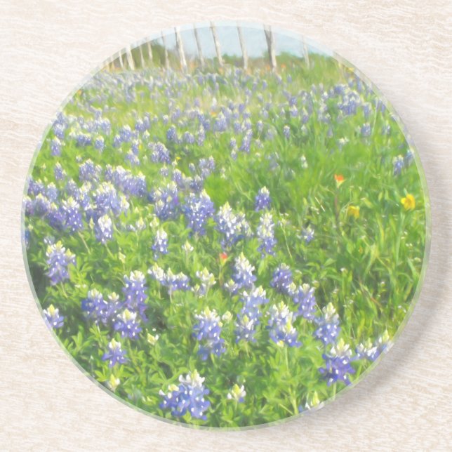 Dessous De Verre En Grès Bluebonnets côté route (Devant)