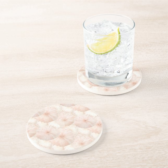 Dessous De Verre En Grès Blush Pink Umbrellas (Côté)