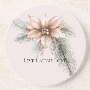 Dessous De Verre En Grès Boho Blush rose Noël Floral