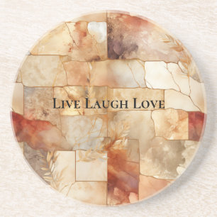 Dessous De Verre En Grès Boho Blush rose Noël Floral