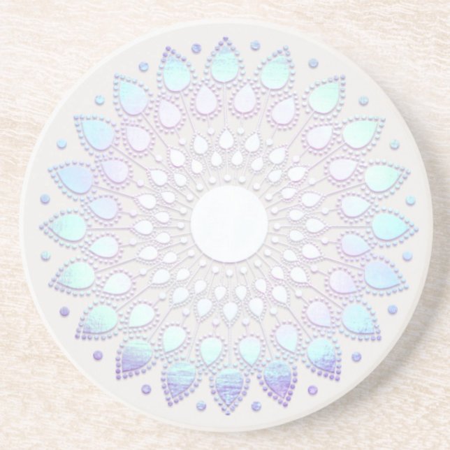 Dessous De Verre En Grès Boho Floral Lotus Mandala (Créateur téléchargé)