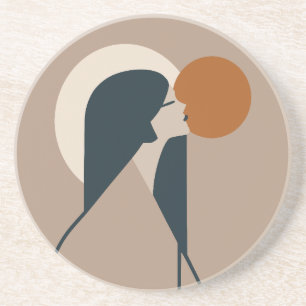 Dessous De Verre En Grès Boho Woman Sun