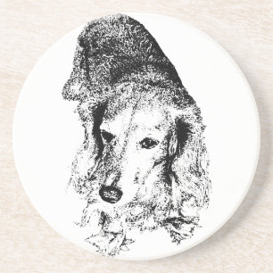 Dessous De Verre En Grès Boire avec cran – Dachshund