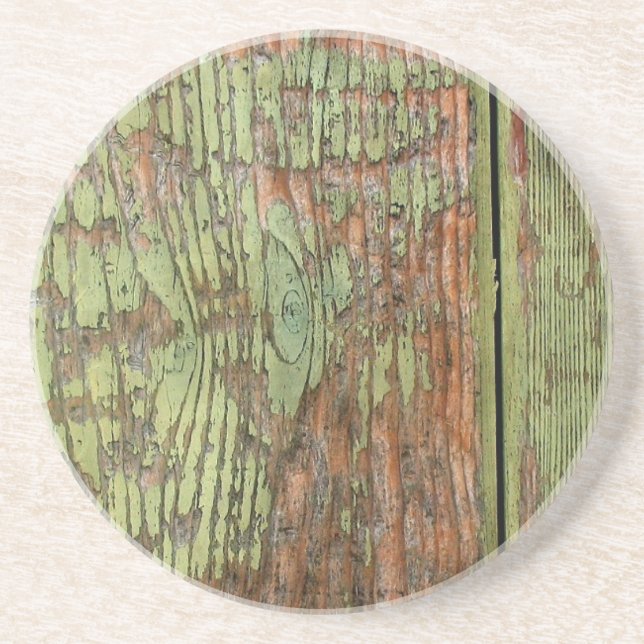 Dessous De Verre En Grès Bois de grange usé et Patiné (Devant)