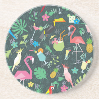 Dessous De Verre En Grès Boissons D'Oiseaux Tropicaux : Vibrant Sans Fil.