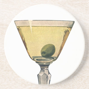 Dessous De Verre En Grès Boissons vintages Boissons, Cocktail Martini Olive