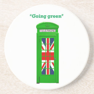 Dessous De Verre En Grès Boîte téléphonique londonienne "Go green"