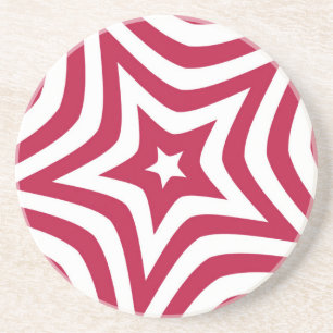Dessous De Verre En Grès Bold & Bright Red & White Star dans un Motif vecto