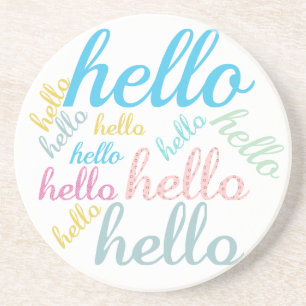 Dessous De Verre En Grès Bonjour mignon coloré Bonjour Cadeaux
