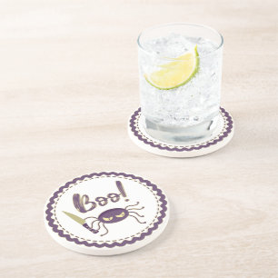 Dessous De Verre En Grès Boo drôle Halloween personnage d'araignée main