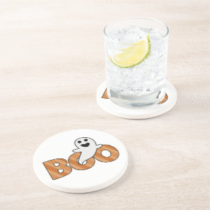 Dessous De Verre En Grès BOO Halloween Éffrayant