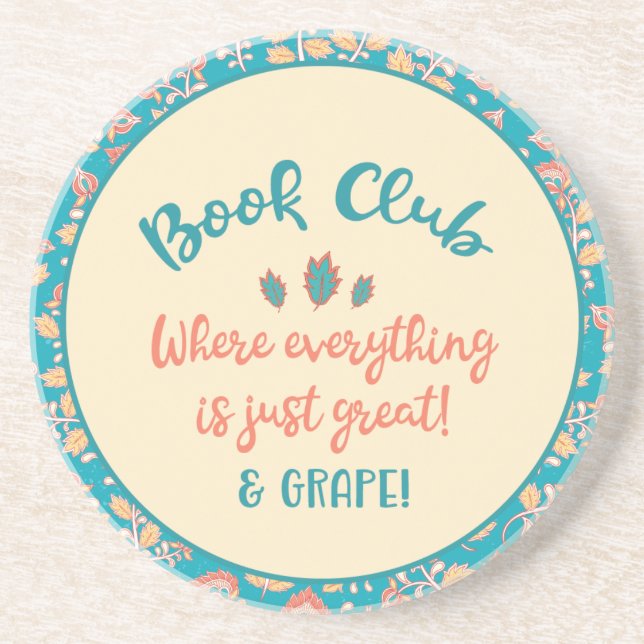 Dessous De Verre En Grès Book Club Member Funny Wine Citation (Devant)