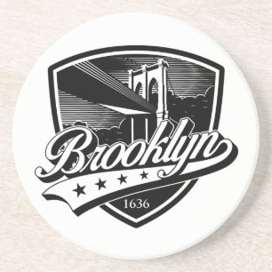 Dessous De Verre En Grès Bouclier Brooklyn avec Swoosh Design