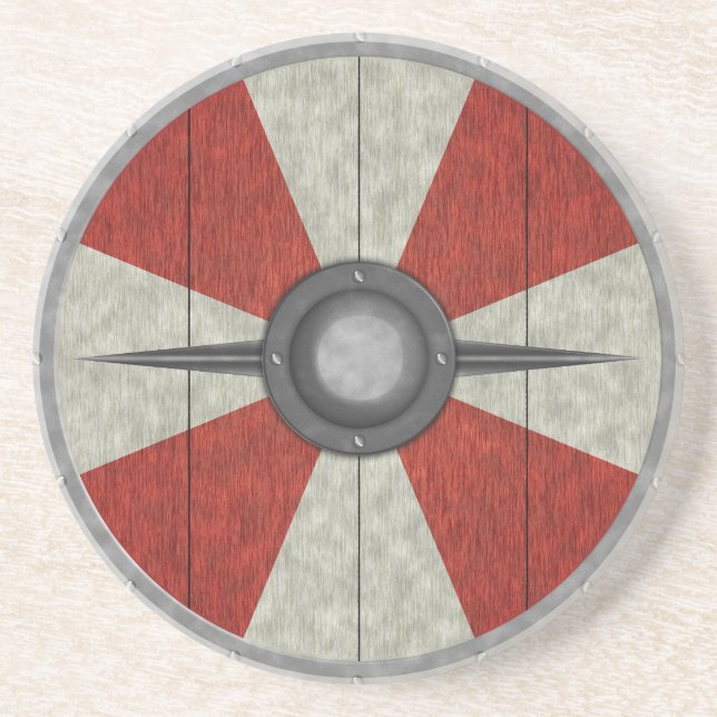 Dessous De Verre En Grès Bouclier de cercle de Viking (Devant)