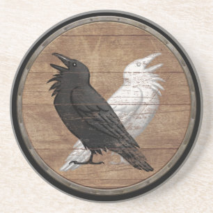 Dessous De Verre En Grès Bouclier de Viking - Ravens d'Odin